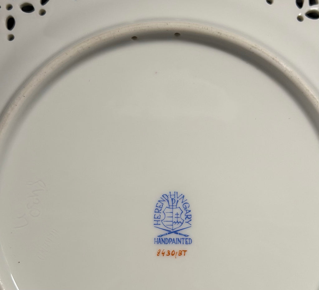 Herend Hungary Porcelain Floral Bouquet Wall Decoration Plate image 2