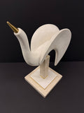Vintage Maitland-Smith Tessellated Stone &amp; Brass Bird Sculpture image 0