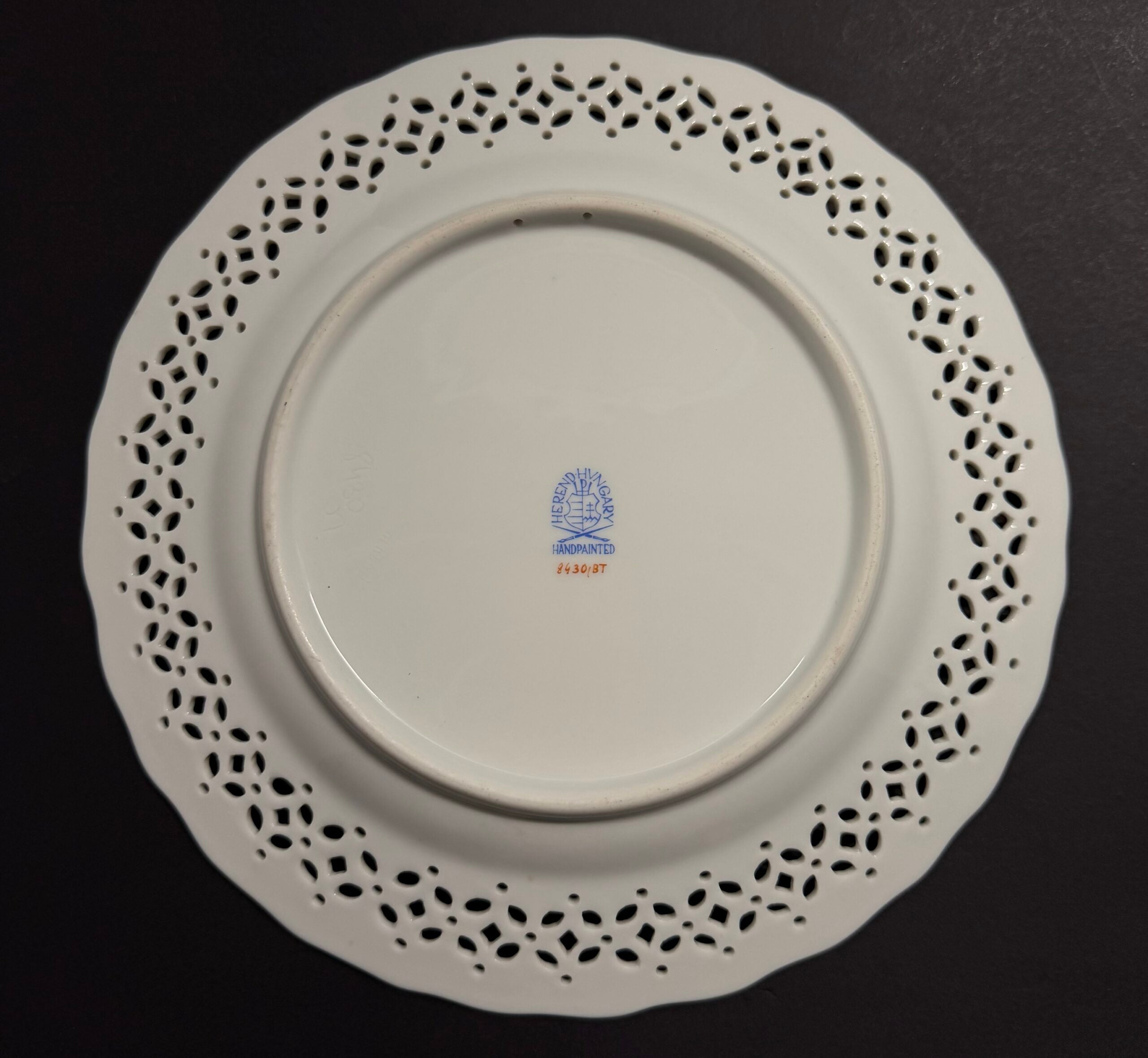 Herend Hungary Porcelain Floral Bouquet Wall Decoration Plate image 1