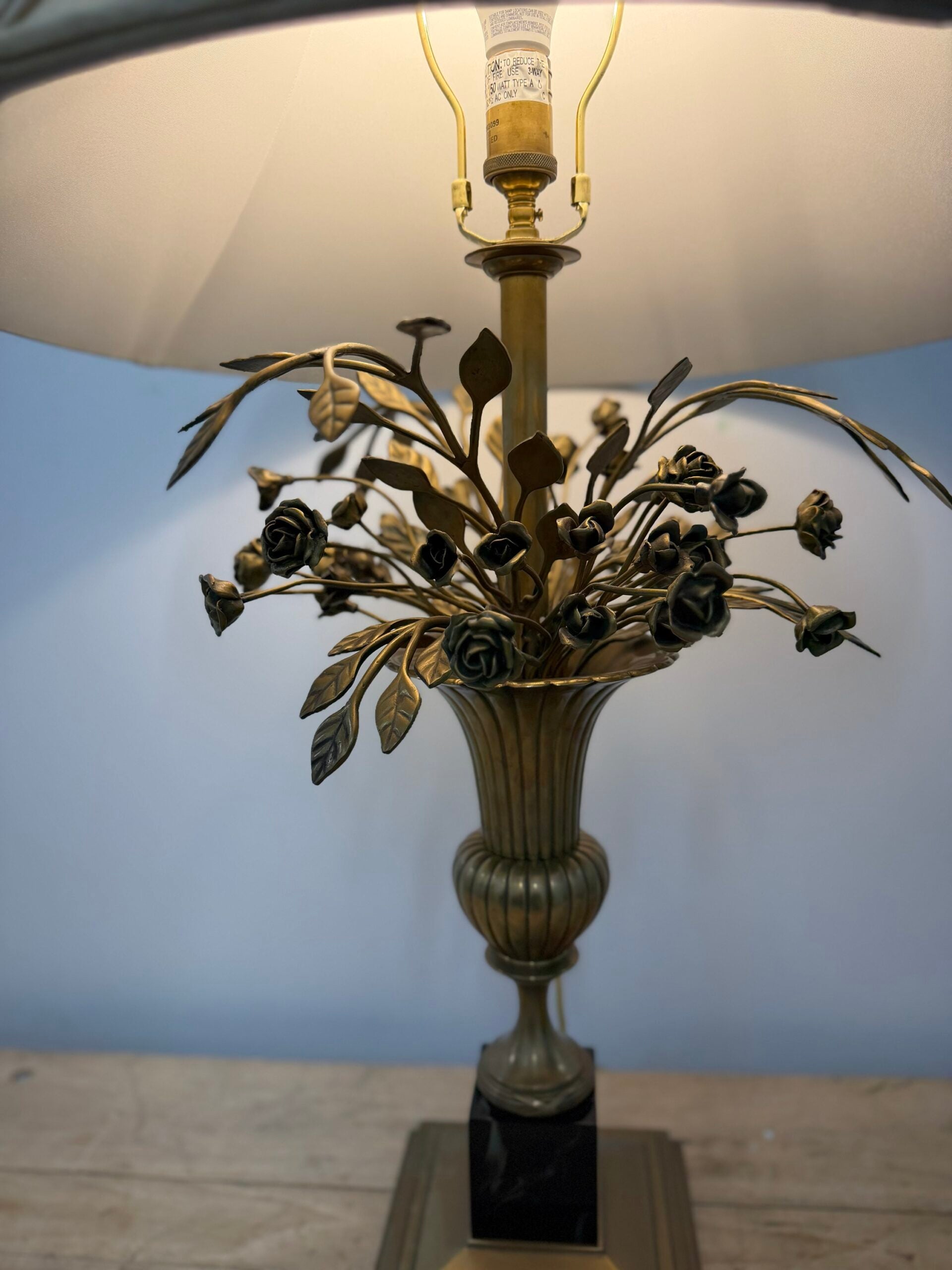 Fredrick Cooper/Wildwood SolidBrass &amp; Marble Classic RoseBouquet Lamp image 1