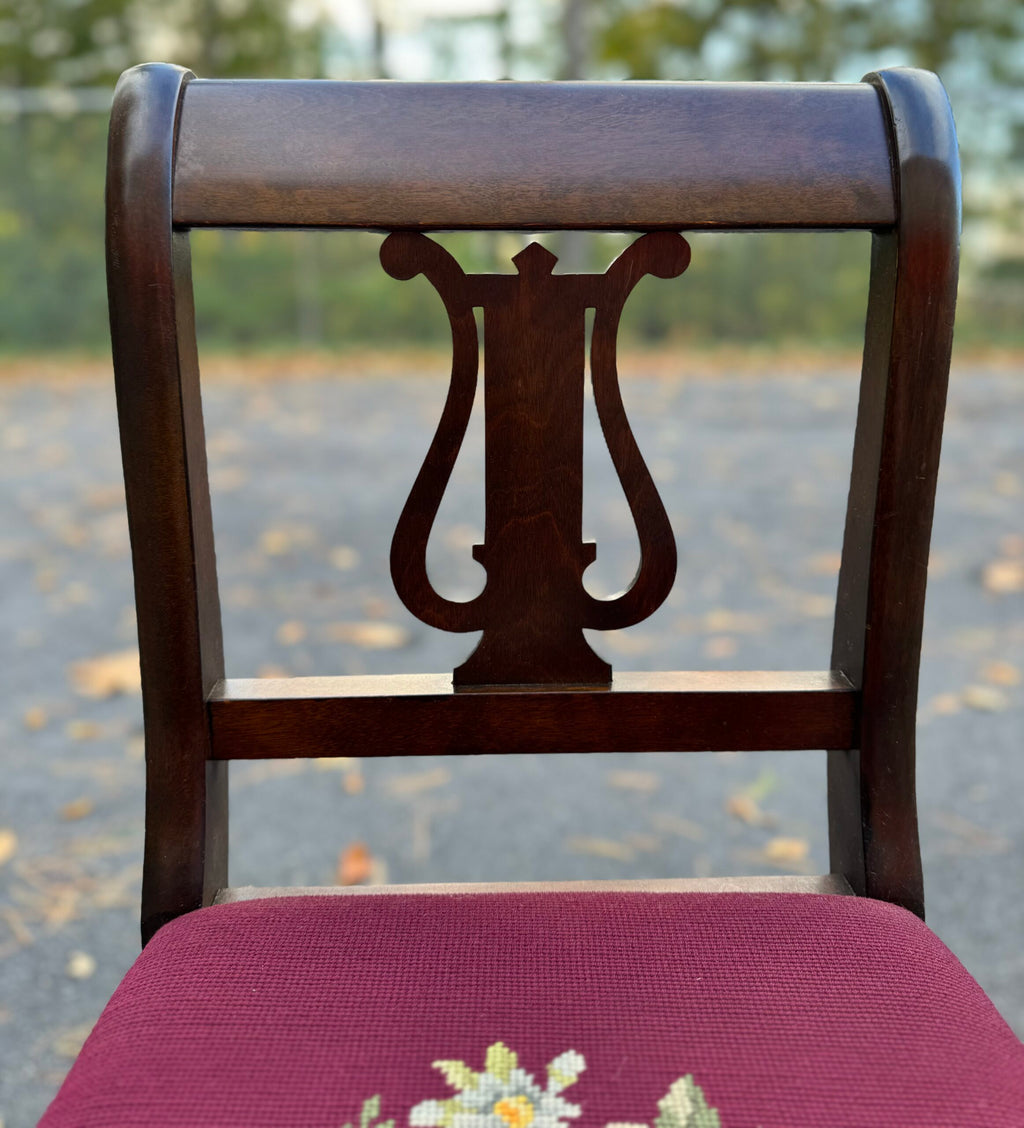 A Merriam Co. Antique Needlepoint Chair image 2