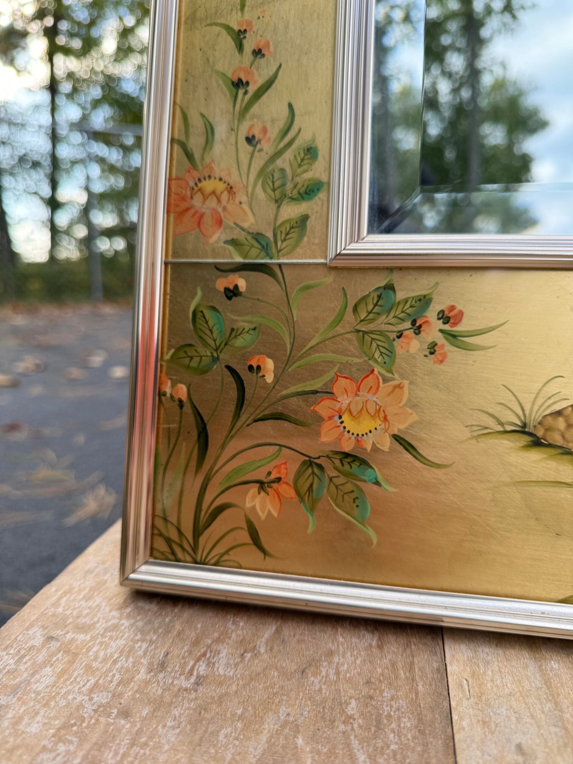 LaBArge Gold Leaf Chinoiserie Eglomise Mirror image 3