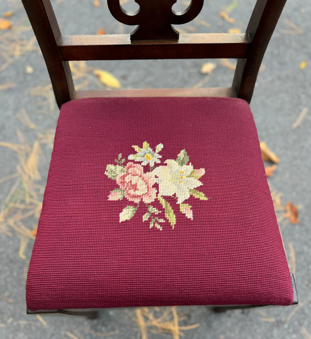 A Merriam Co. Antique Needlepoint Chair image 1
