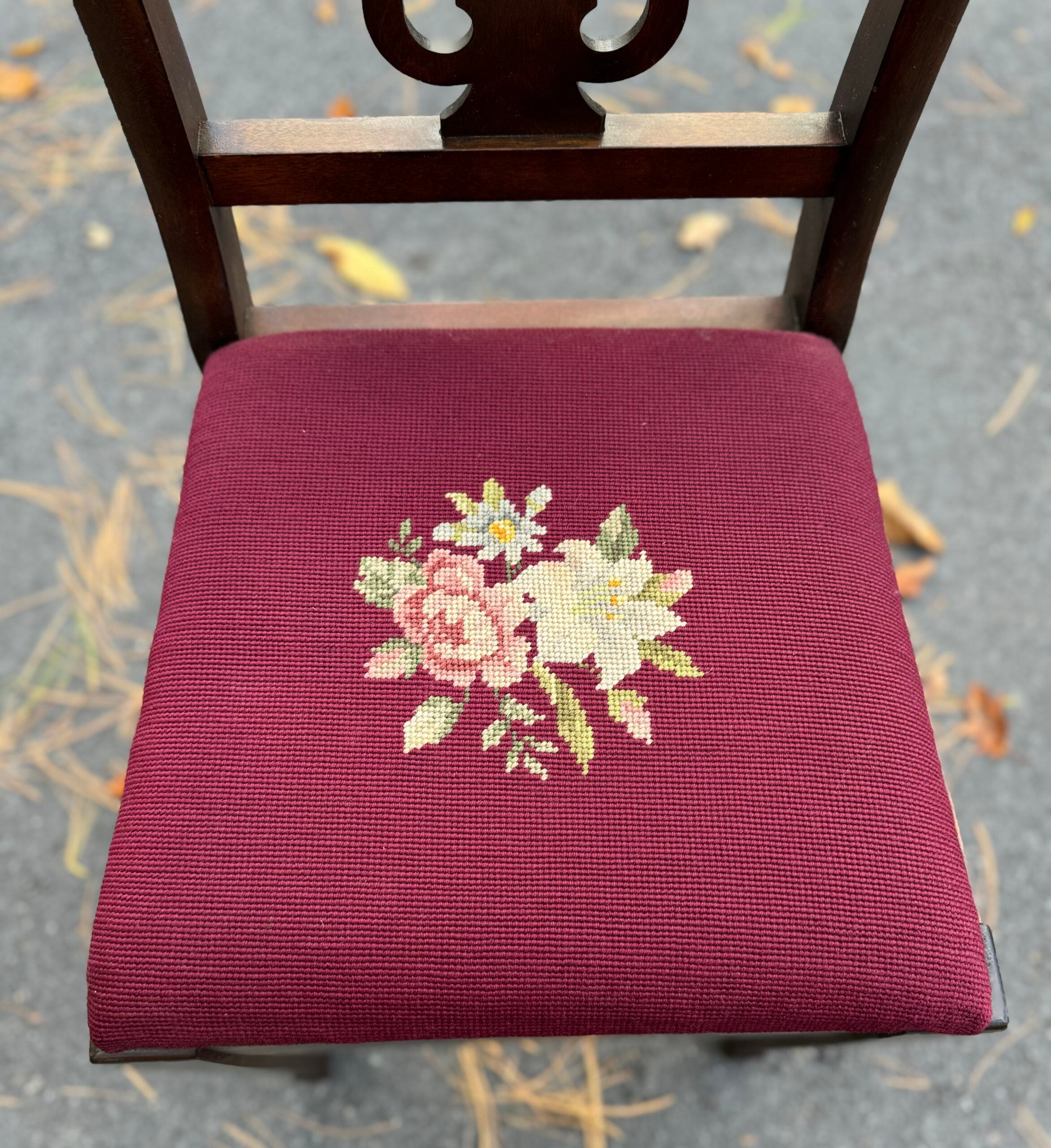 A Merriam Co. Antique Needlepoint Chair image 1