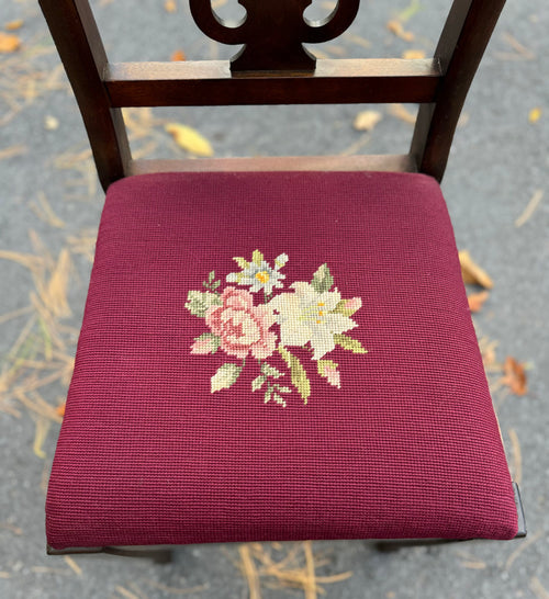 A Merriam Co. Antique Needlepoint Chair image 1