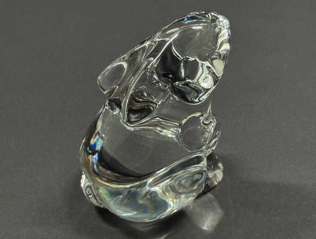 Baccarat France Bunny Rabbit Clear Crystal Paperweight Figurine image 2
