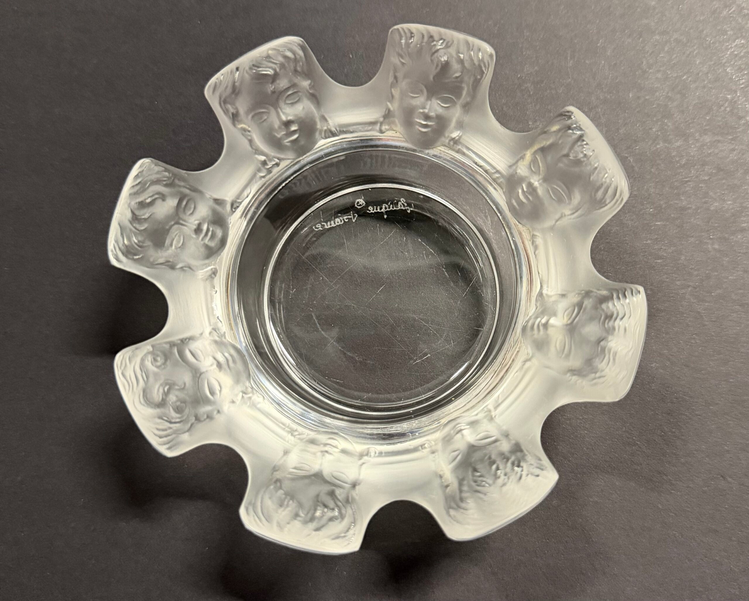 Vintage Lalique "Saint-Nicolas" Crystal Ashtray image 0