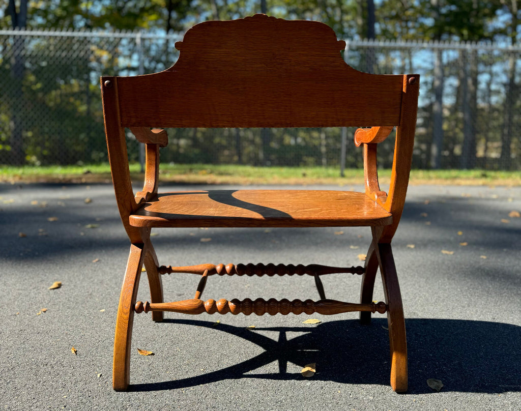 Antique Oak North Wind Bench image 2