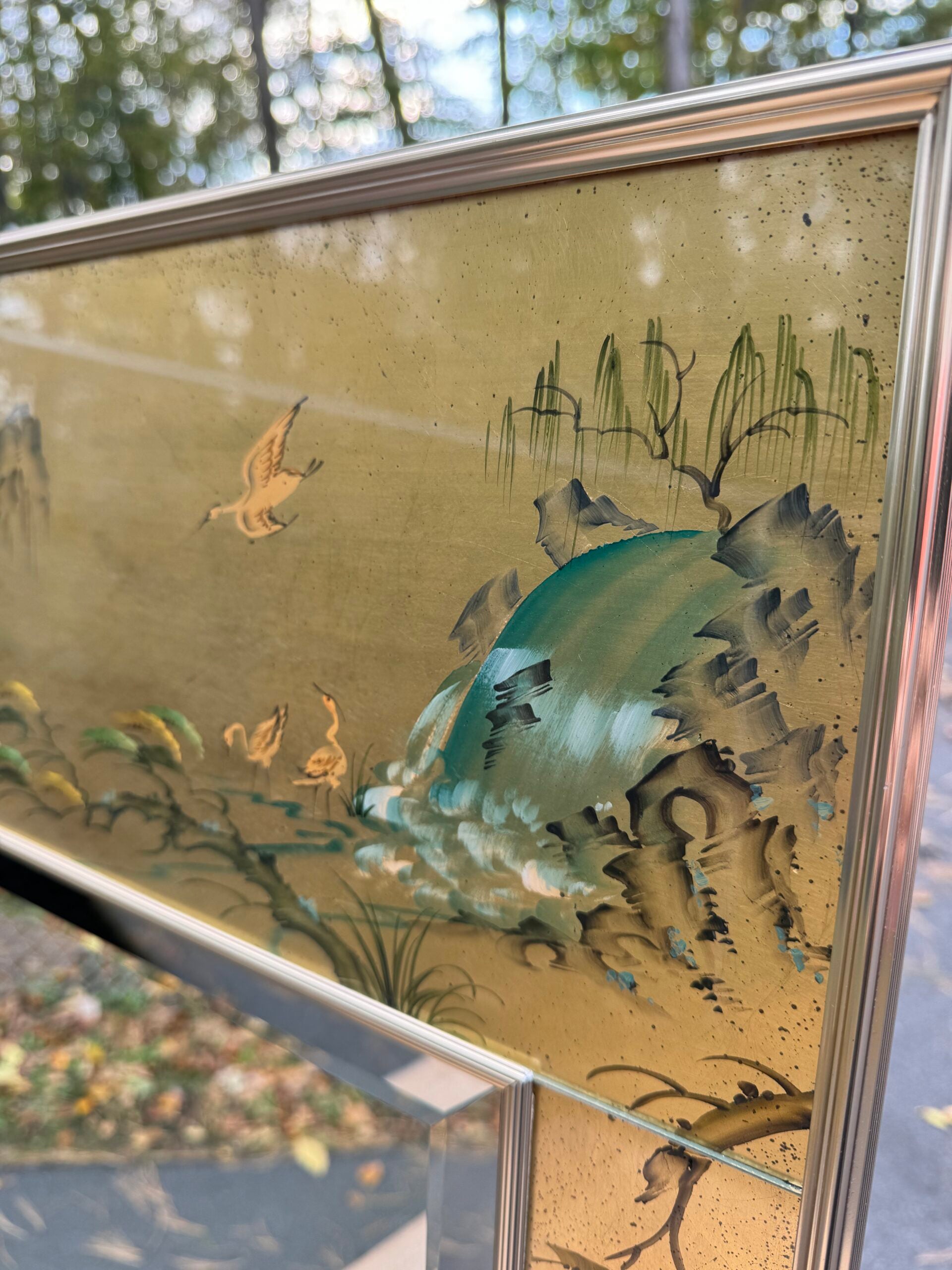 LaBArge Gold Leaf Chinoiserie Eglomise Mirror image 2