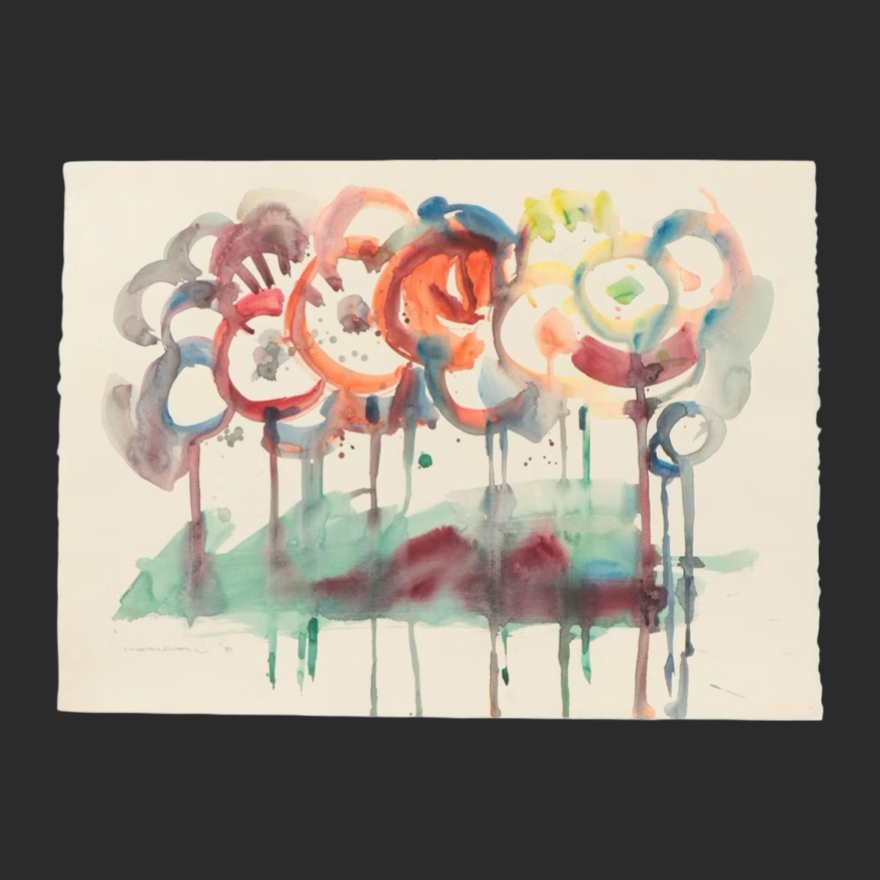 1980 Jack Meanwell Floral Watercolor image 0