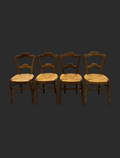 Antique French Country Louis XV Cane Seat Chairs Set of (4) image 0