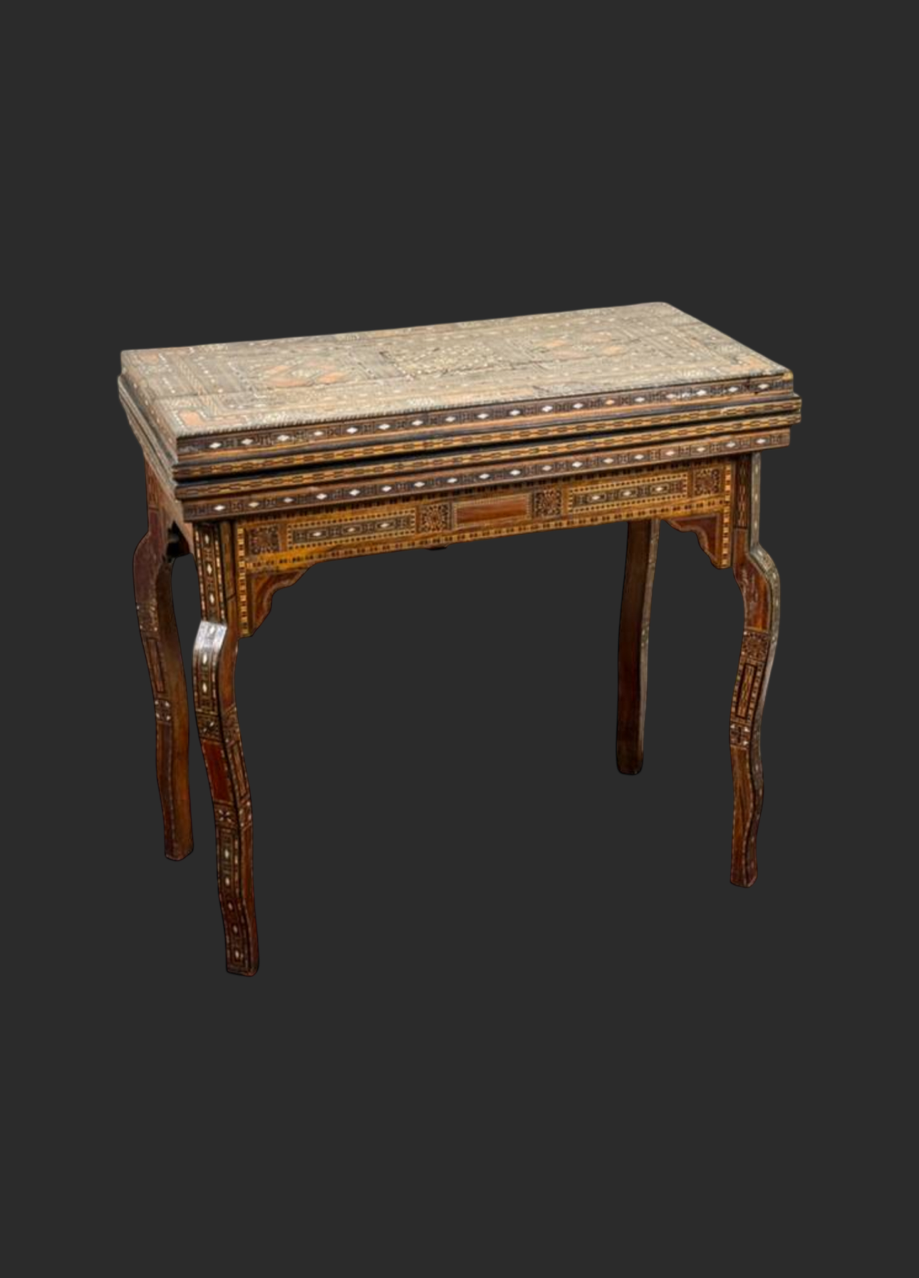 Early 20th Century Syrian Inlaid Game Table image 0