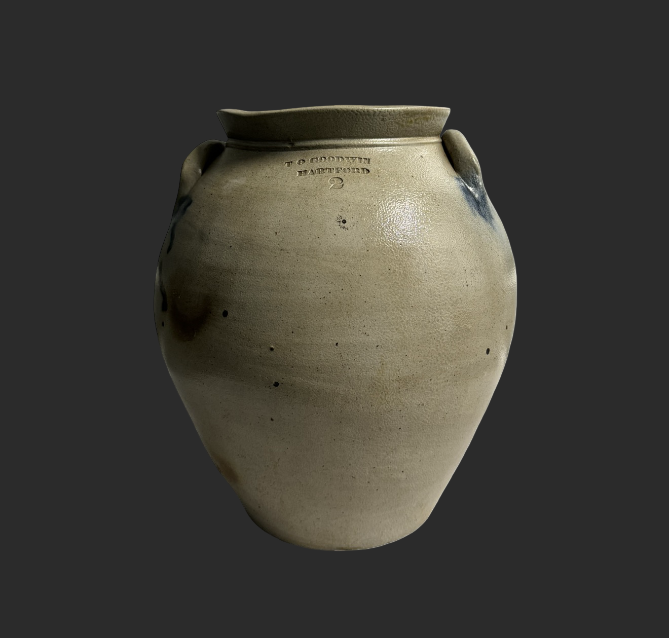 T.O. GOODWIN Ovoid Stoneware Crock image 0