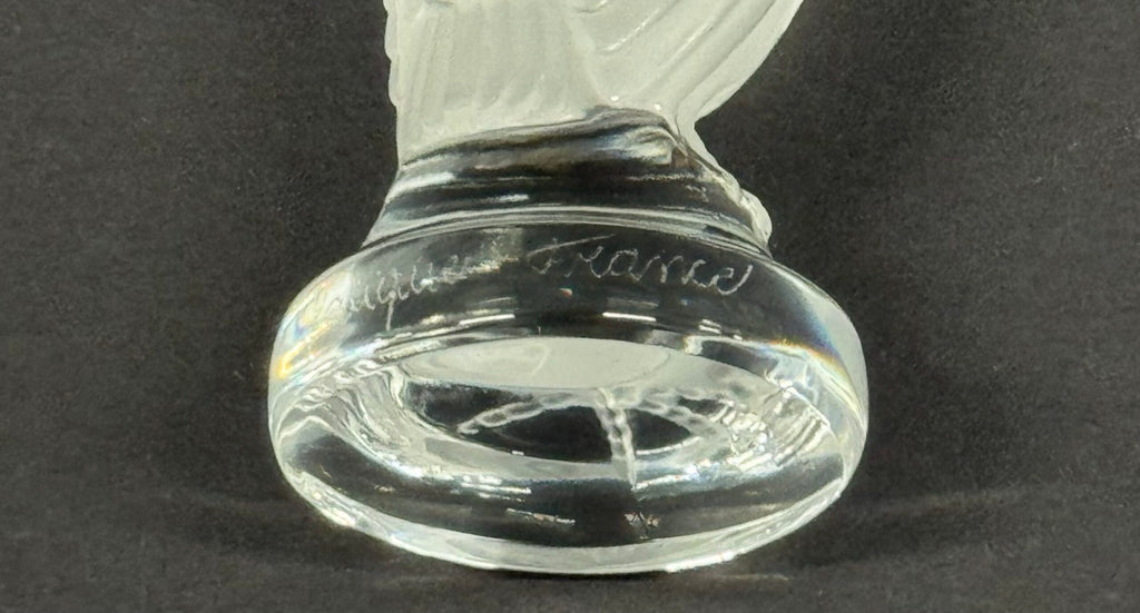 Vintage Lalique France Signed Bird of Prey Small Crystal Owl image 5