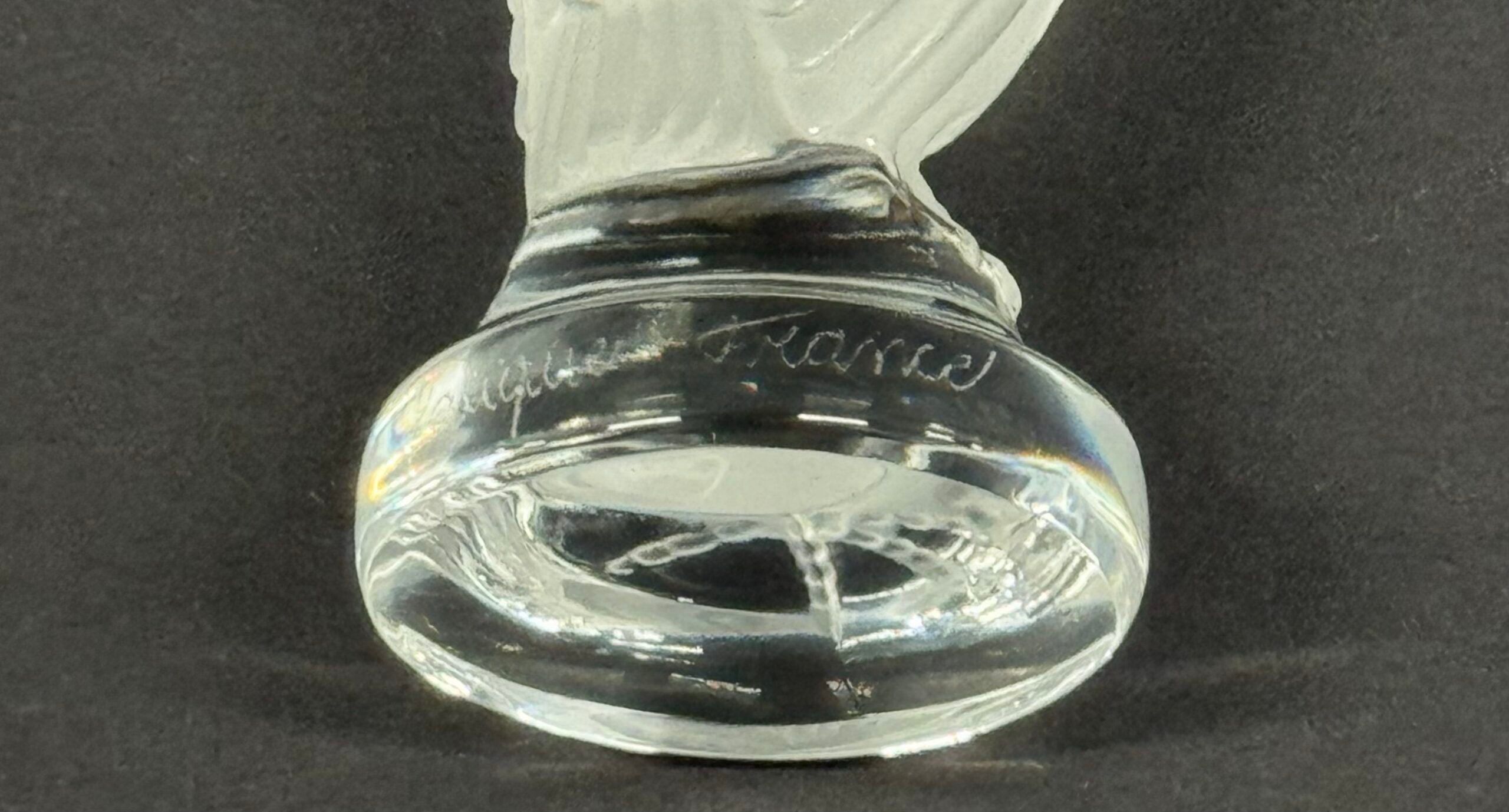 Vintage Lalique France Signed Bird of Prey Small Crystal Owl image 5