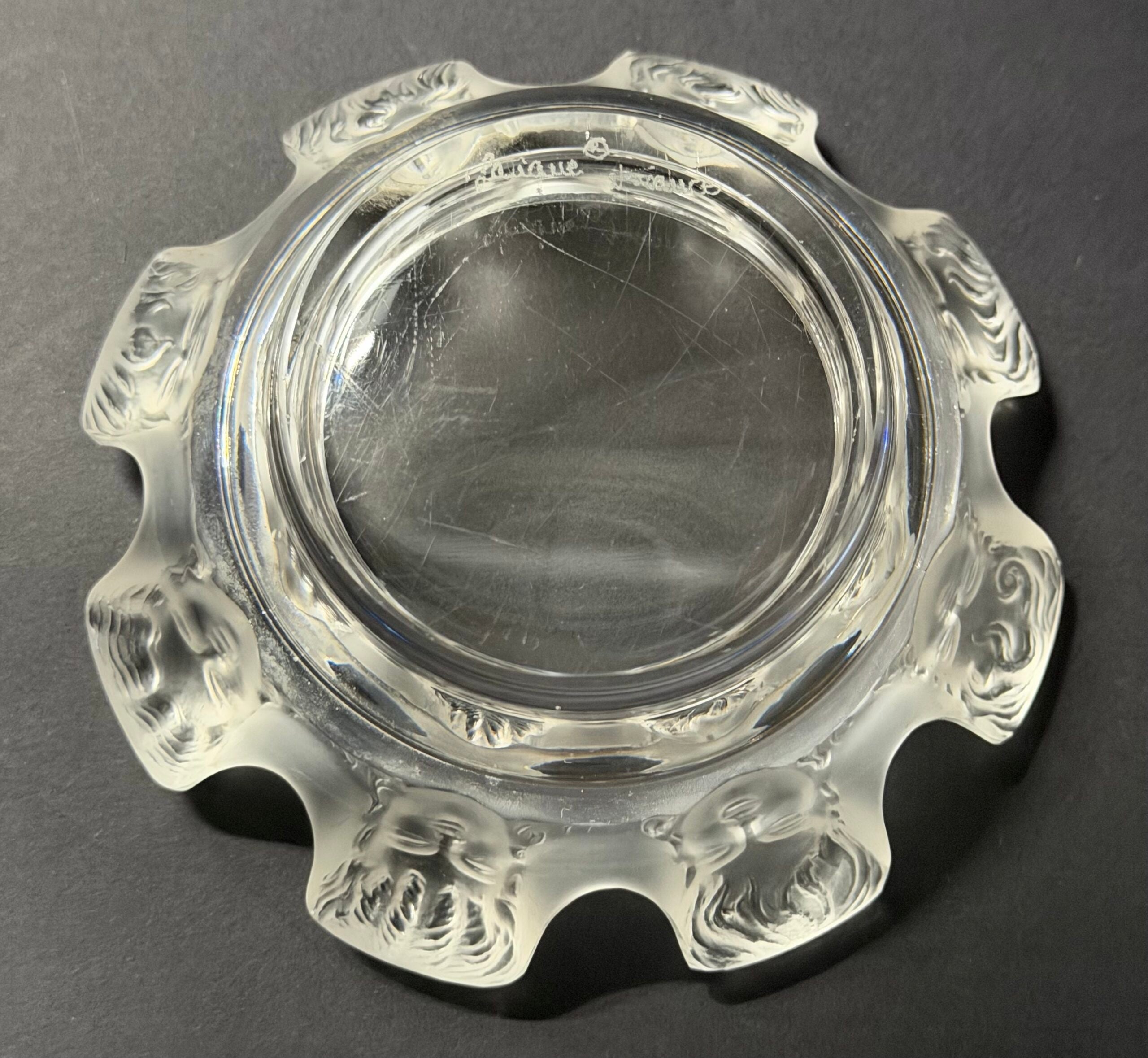 Vintage Lalique "Saint-Nicolas" Crystal Ashtray image 1