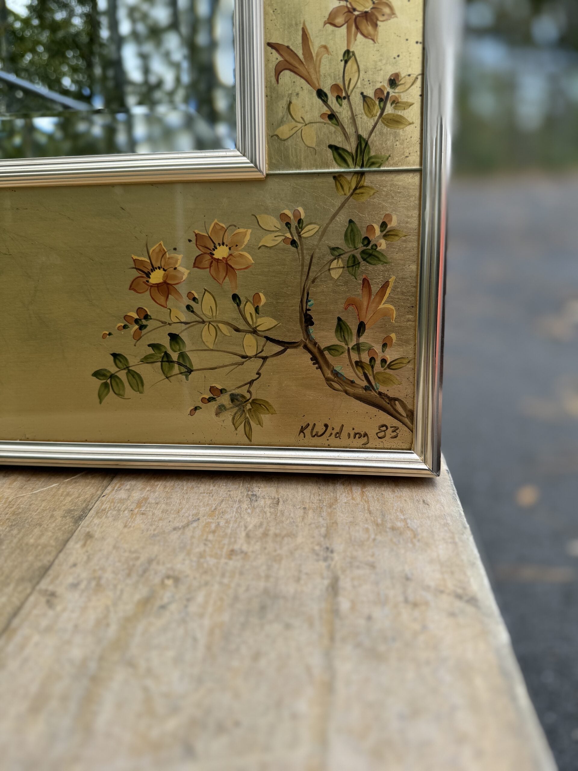 LaBArge Gold Leaf Chinoiserie Eglomise Mirror image 1