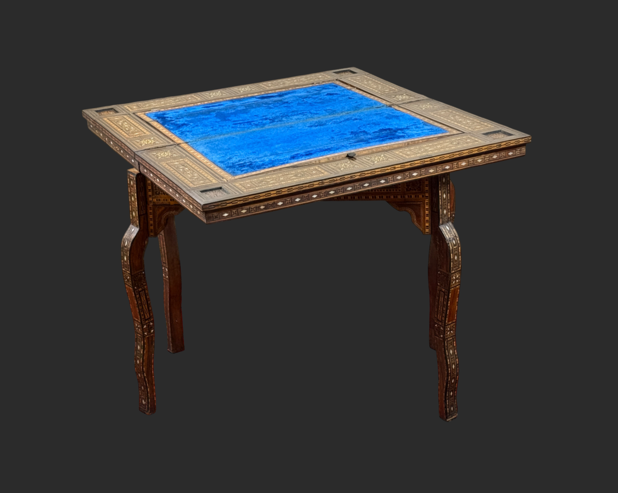 Early 20th Century Syrian Inlaid Game Table image 1