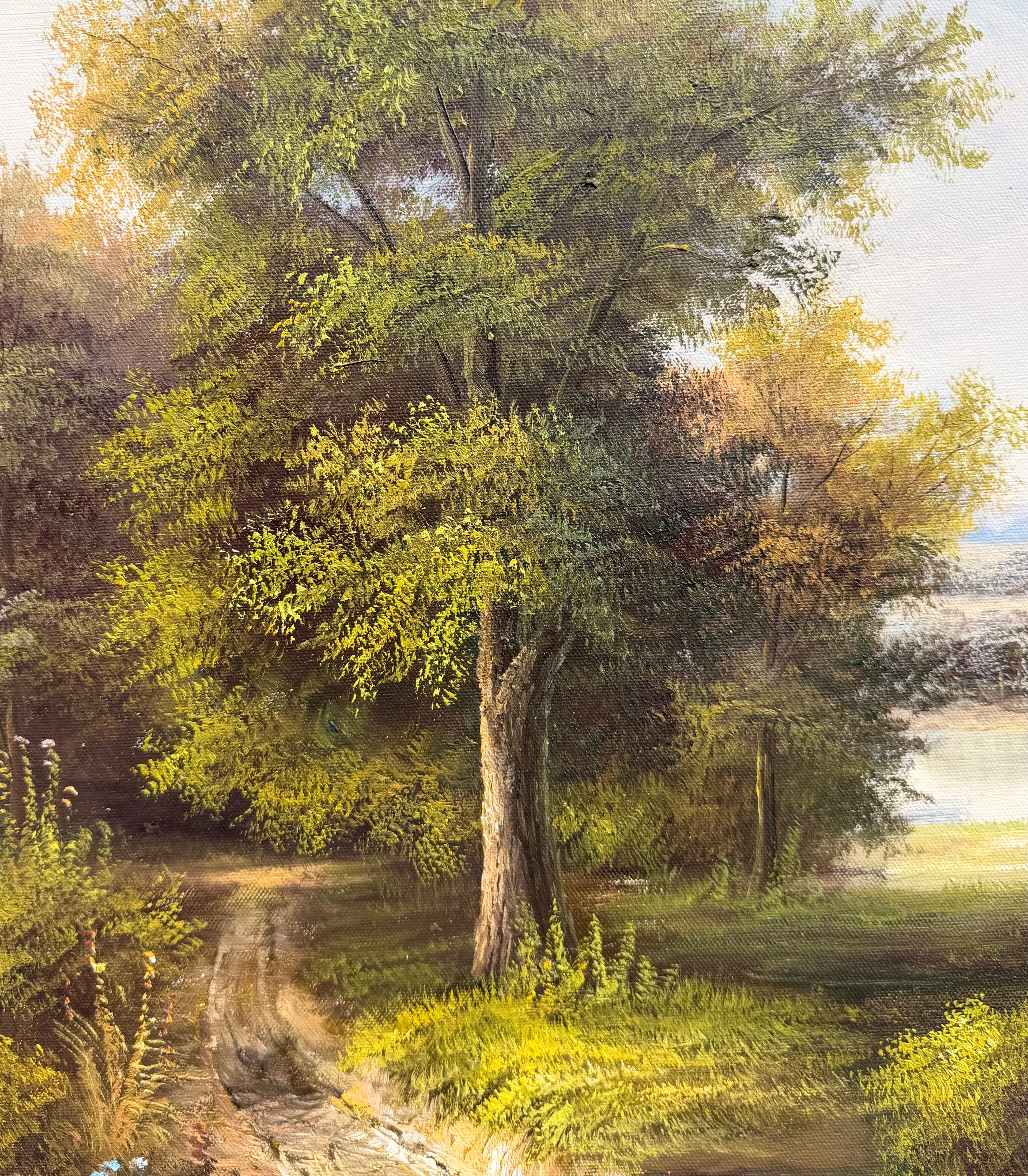 20th-century landscape oil painting on canvas by artist C. Freeman