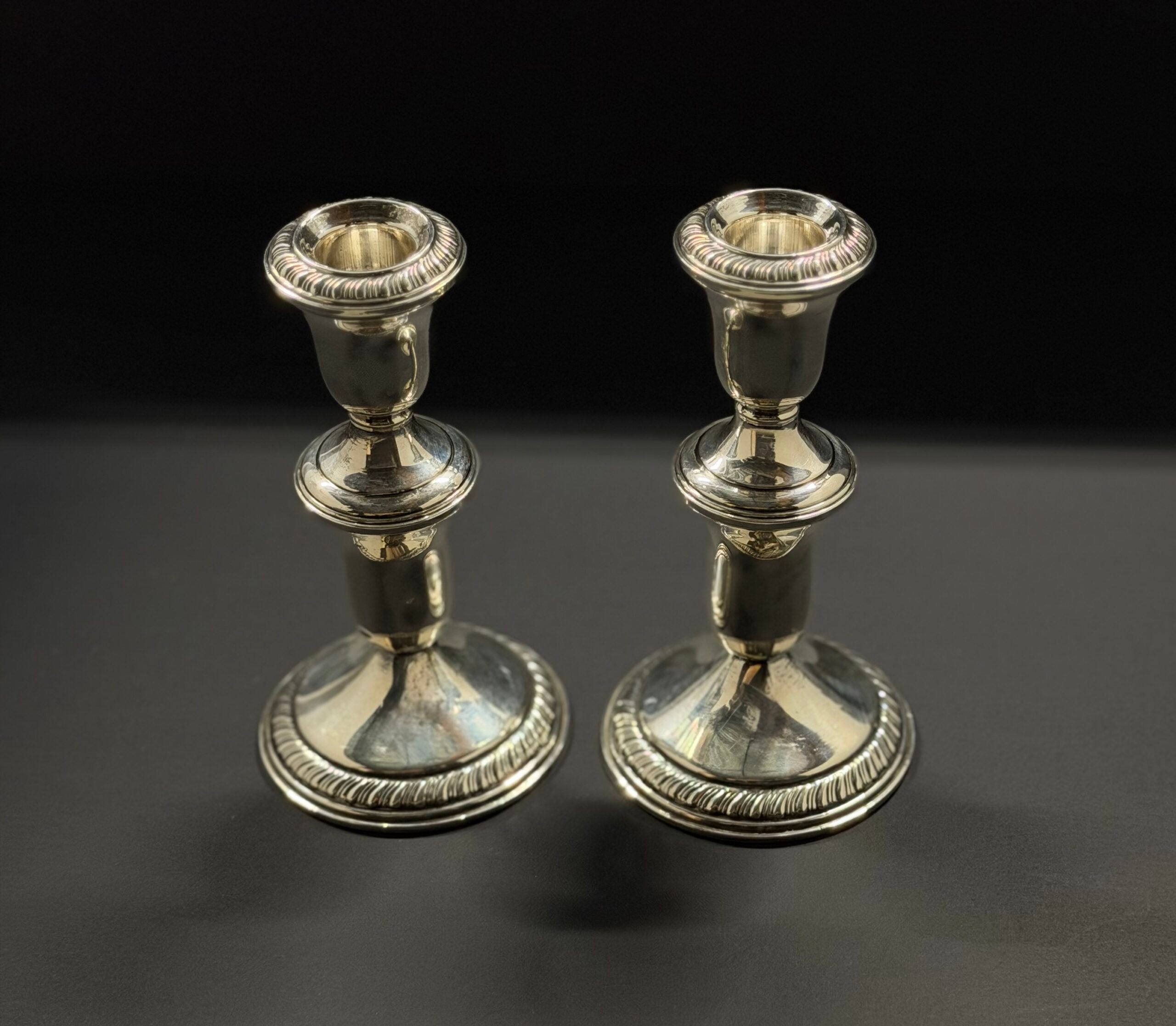 Vintage AMC Sterling Silver Weighted Candle Sticks image 0