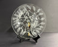 Lalique France Crystal Saint Sylvestre Plate Featuring A Frosted Mistletoe Design