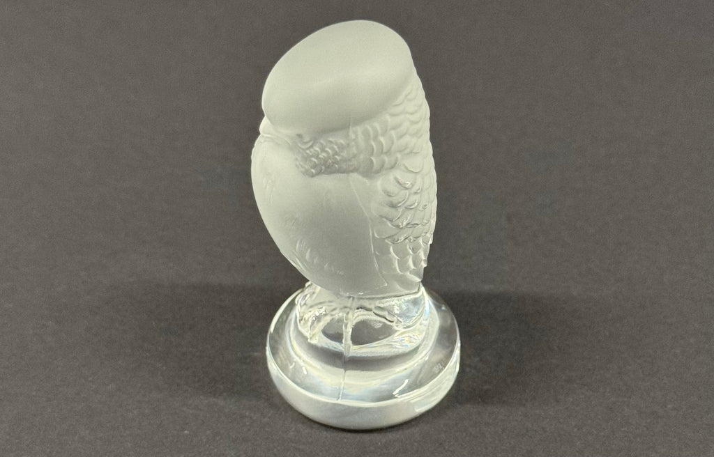 Vintage Lalique France Signed Bird of Prey Small Crystal Owl image 2
