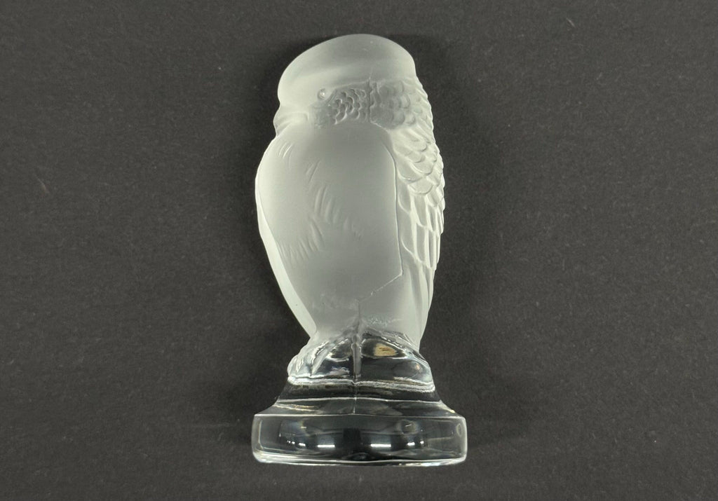 Vintage Lalique France Signed Bird of Prey Small Crystal Owl image 4