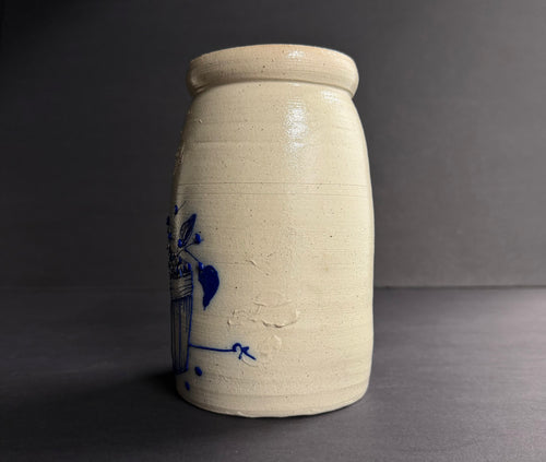 1992 Salmon Falls Pottery Blueberry Basket Vase Crock Stoneware