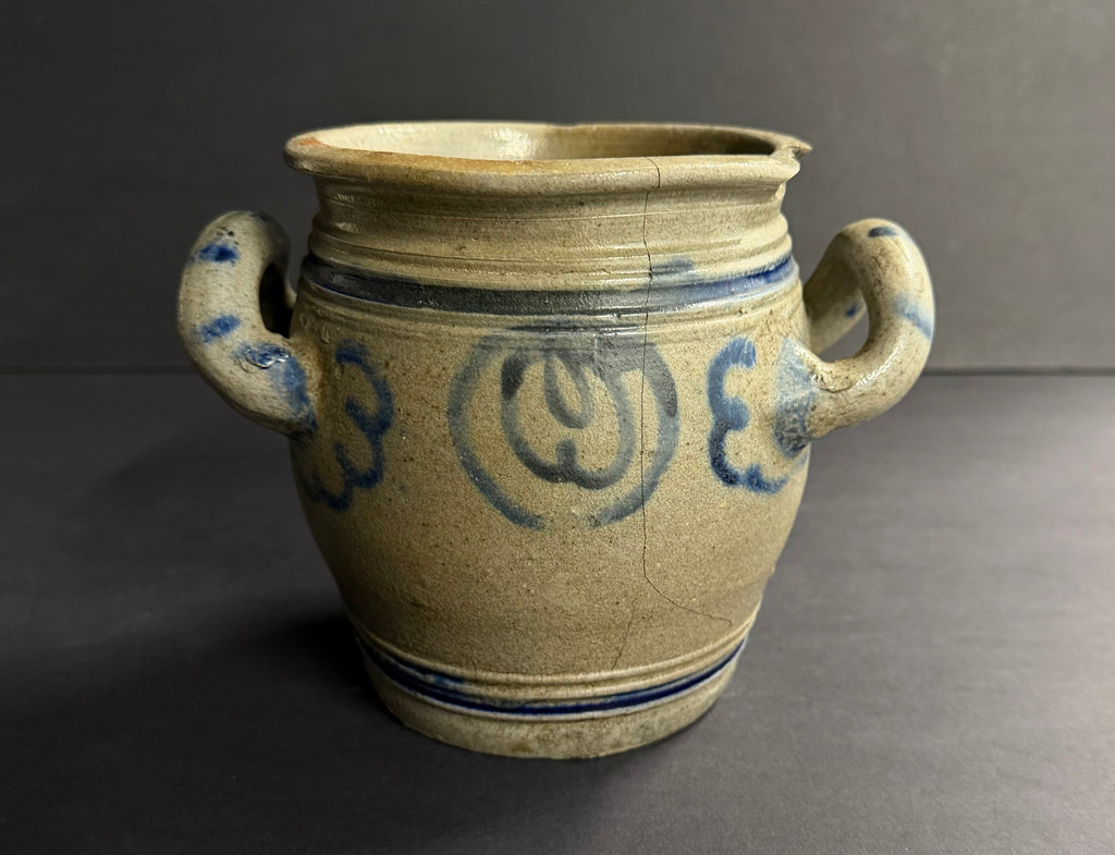 Antique French Double Handle Stoneware