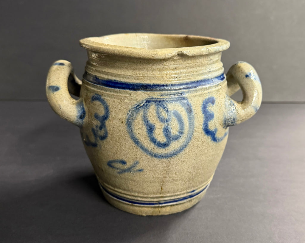 Antique French Double Handle Stoneware