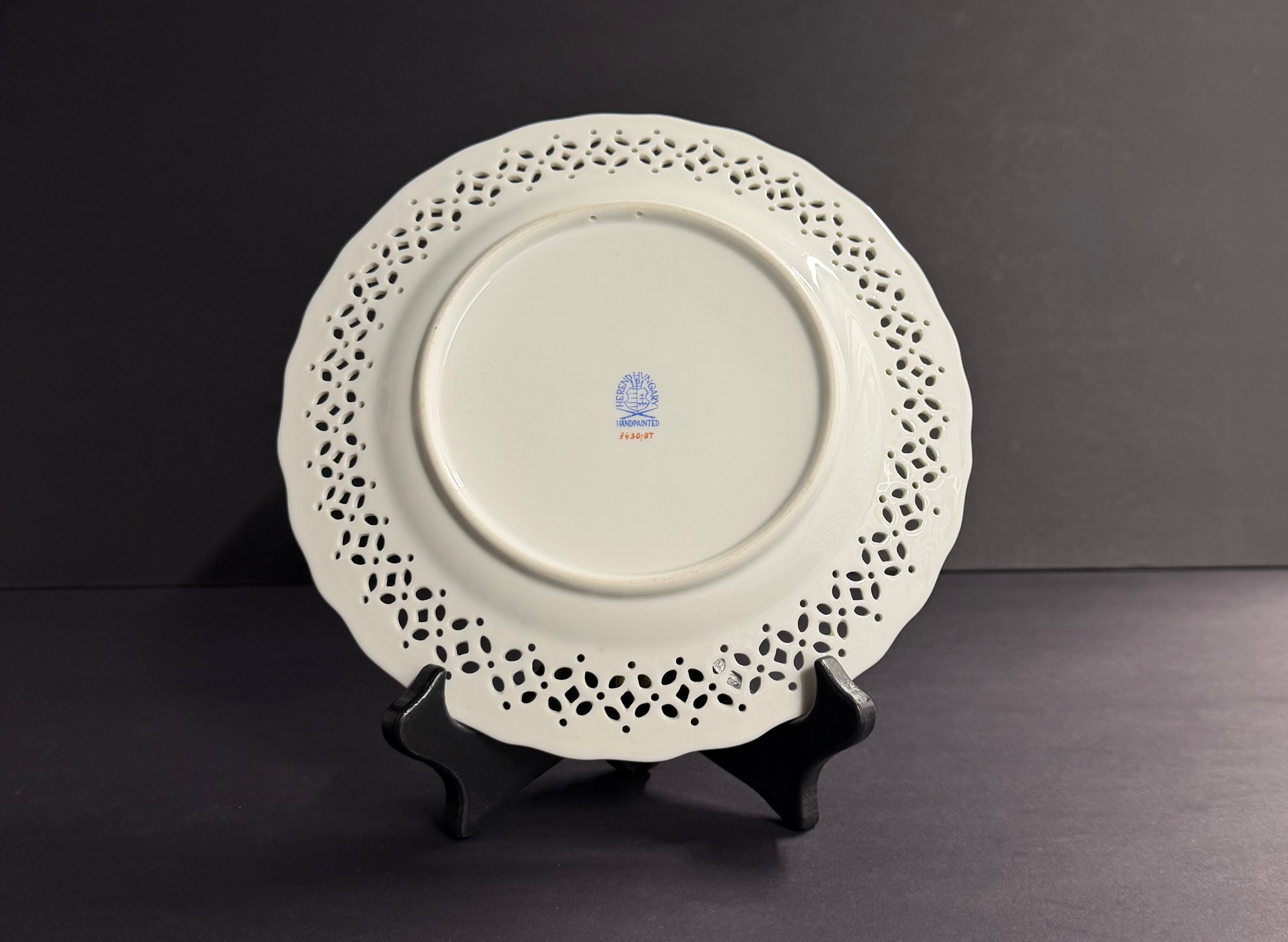 Herend Hungary Porcelain Floral Bouquet Wall Decoration Plate