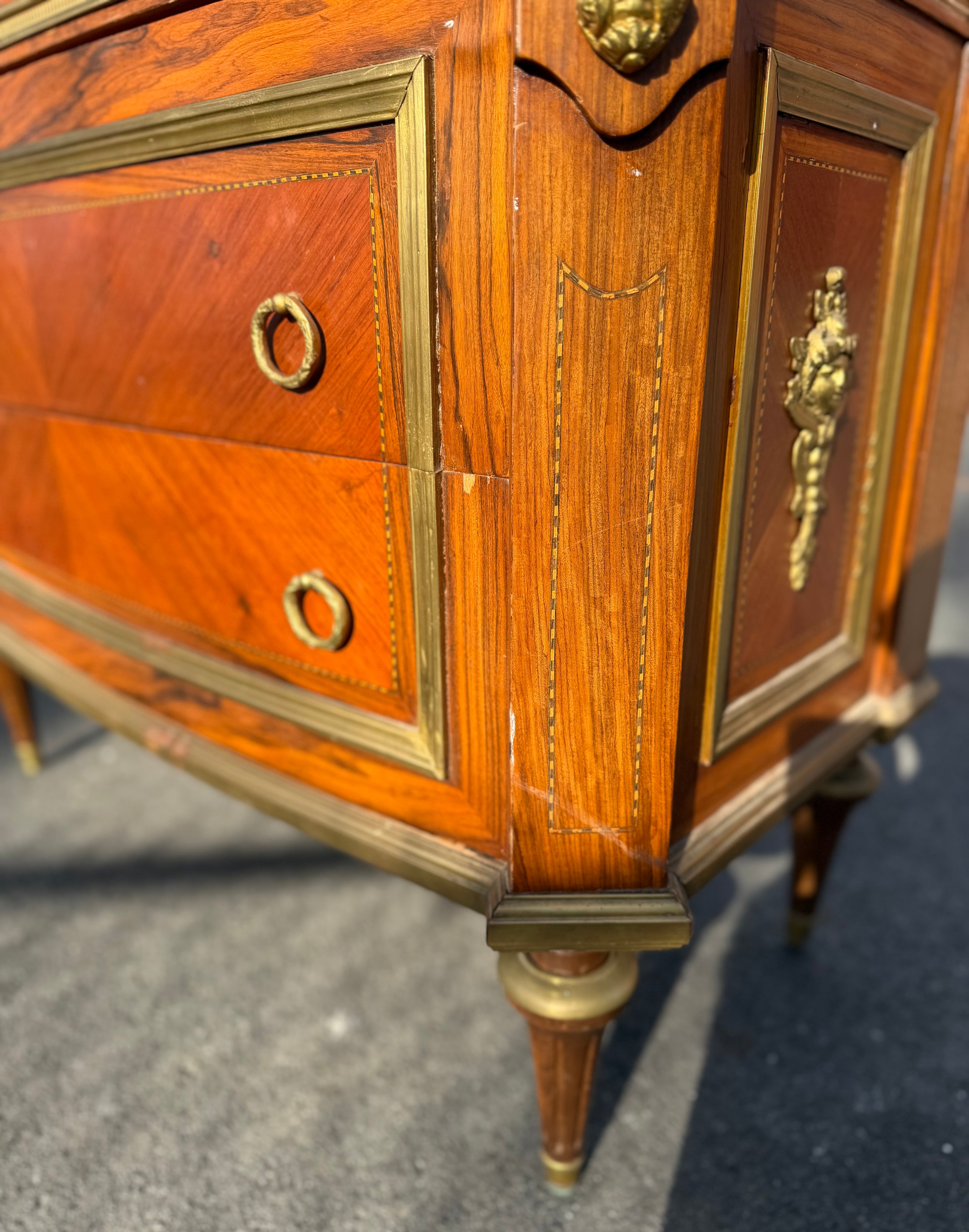 Antique Louis XVI Style Marble Sideboard
