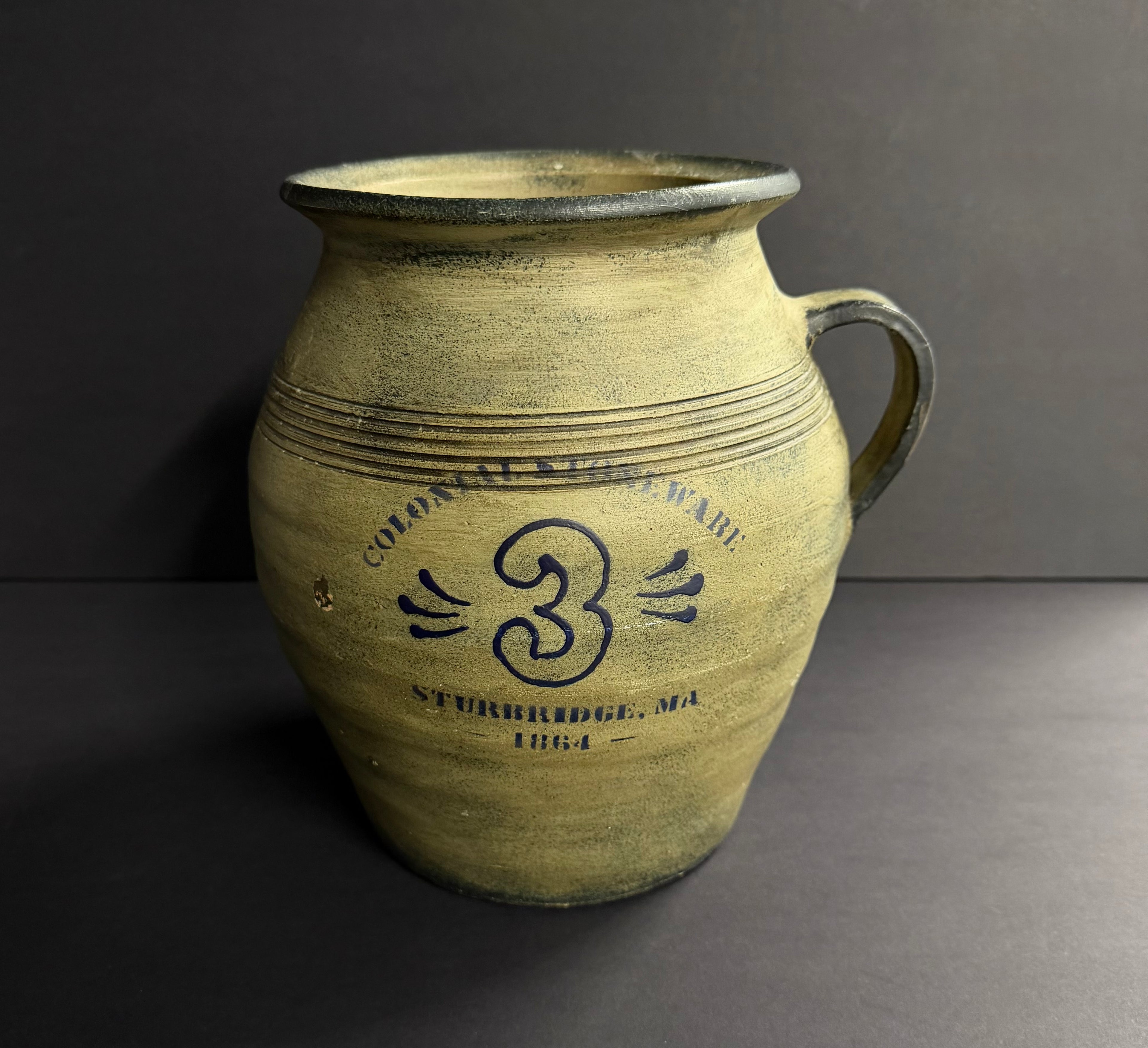 Colonial Stoneware Sturbridge, MA 1864