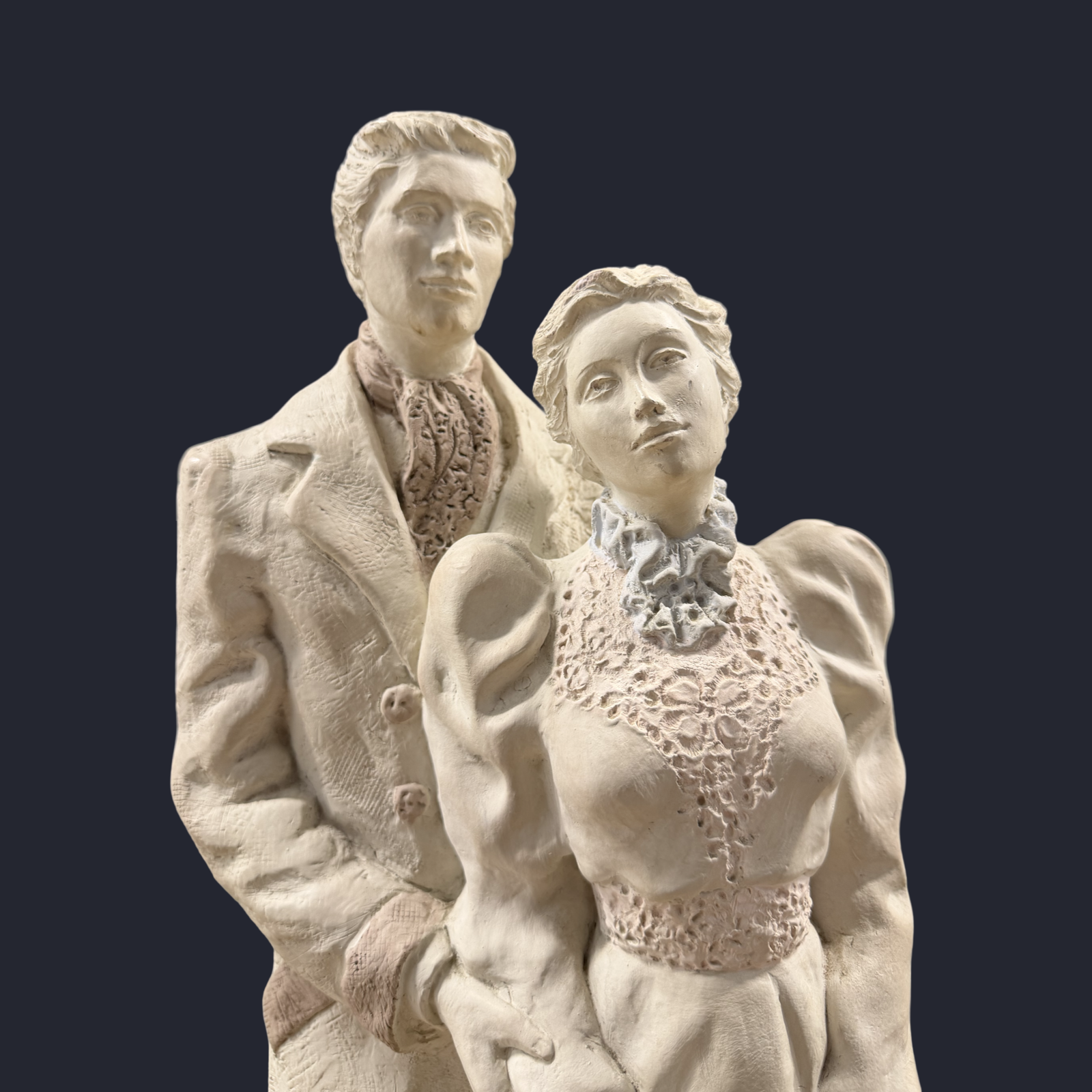 Victorian Romance Couple Austin Production Sculpture By Artist Alice Heath