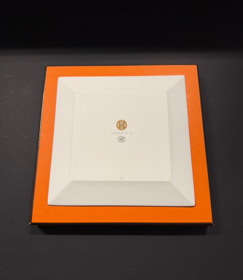 Hermès Mosaique Au 24Gold Square Plate No.3
