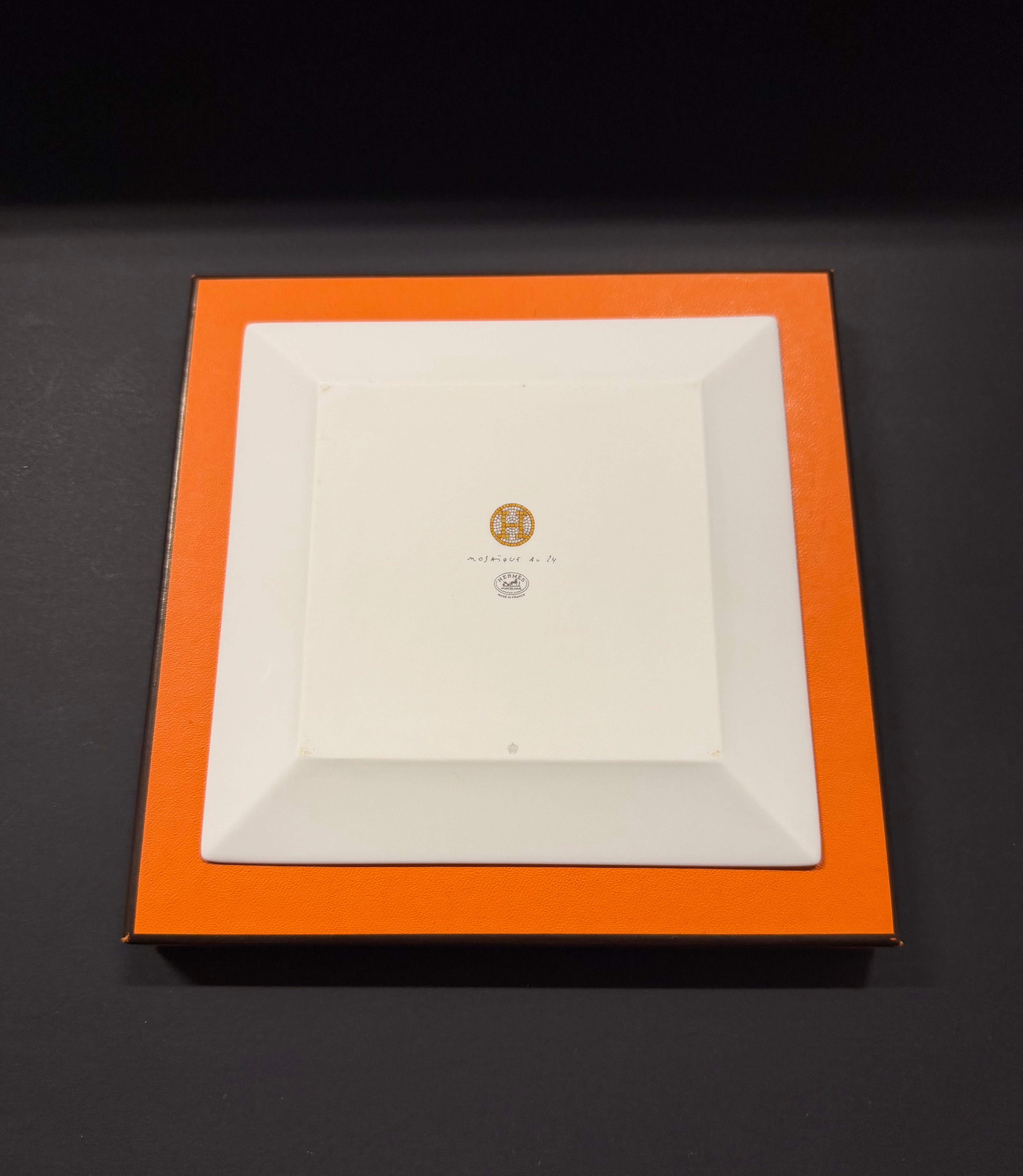 Hermès Mosaique Au 24Gold Square Plate No.3