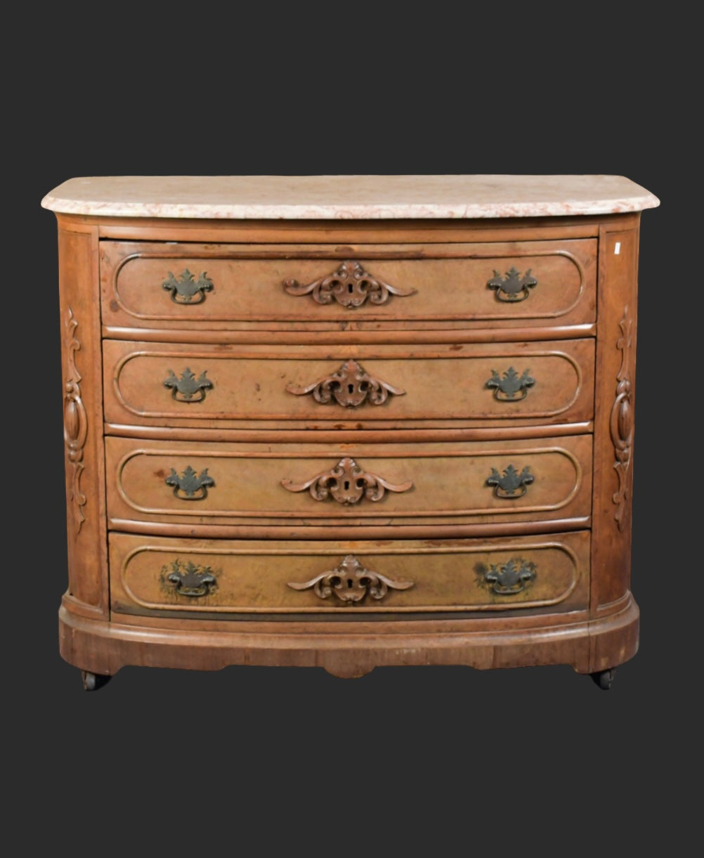 19th C. Victorian Marble Top Dresser