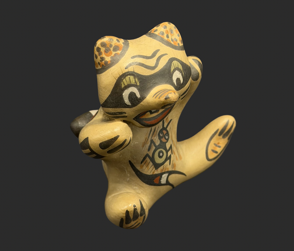 Santa Clara Margaret And Luther Gutierrez Small Pottery Raccoon Figurine