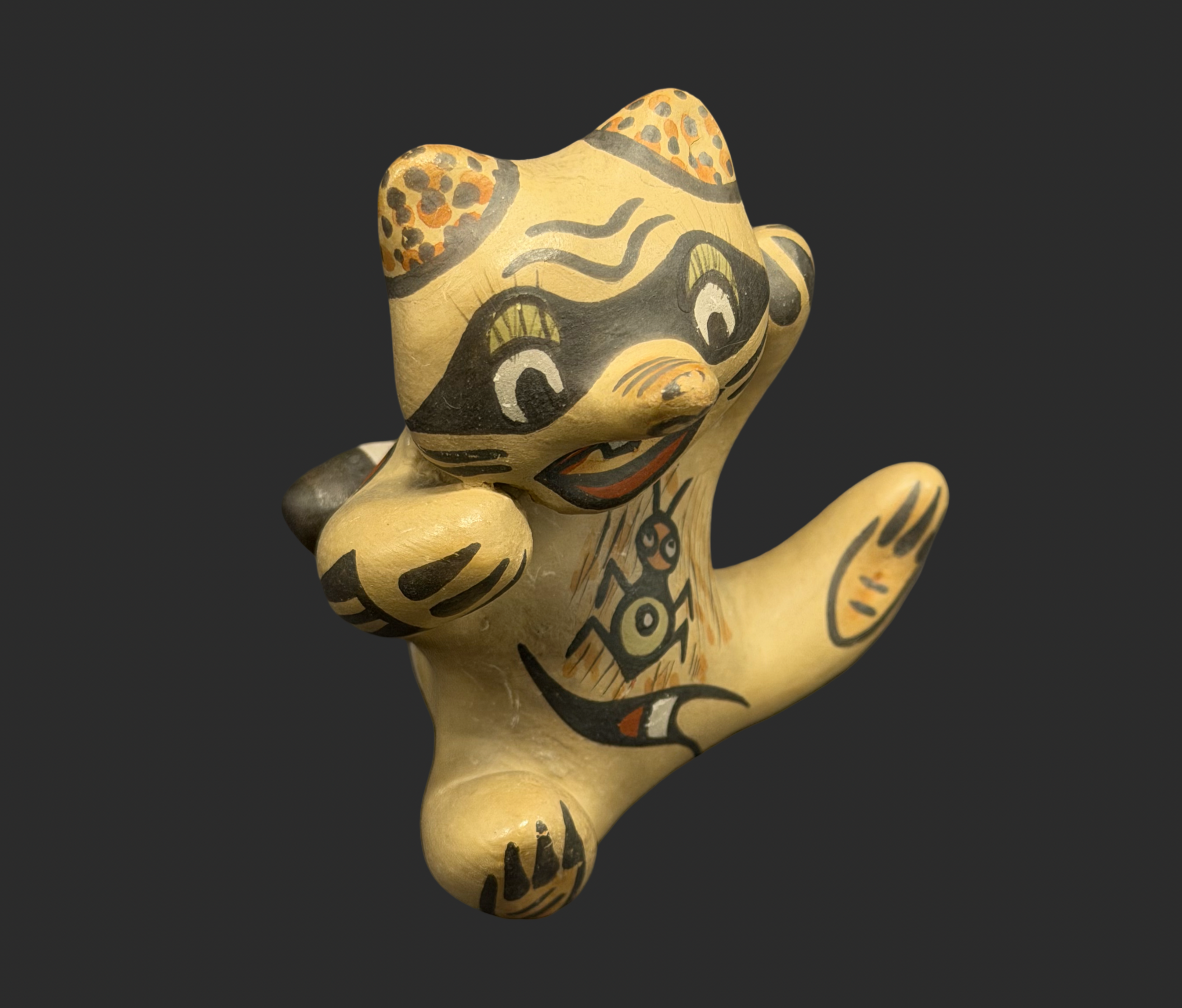 Santa Clara Margaret And Luther Gutierrez Small Pottery Raccoon Figurine