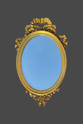 LaBarge French Louis XVI Gilt Wood Oval Mirror Ribbon Design