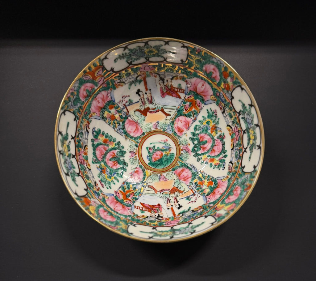 Antique Chinese Rose Medallion Porcelain Bowl image 1
