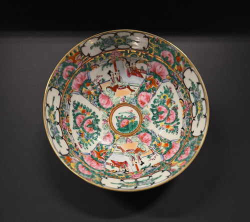 Antique Chinese Rose Medallion Porcelain Bowl image 1