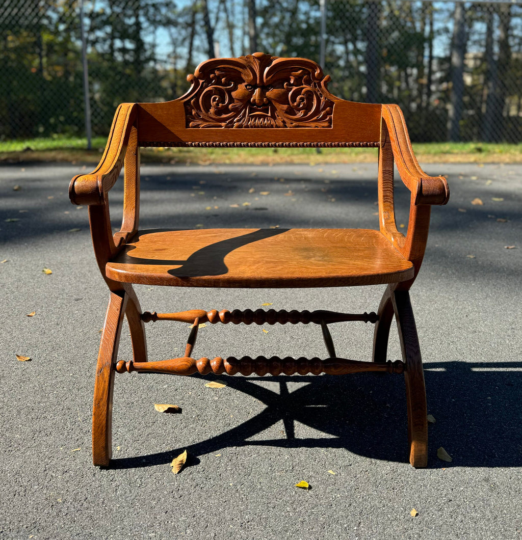Antique Oak North Wind Bench image 0