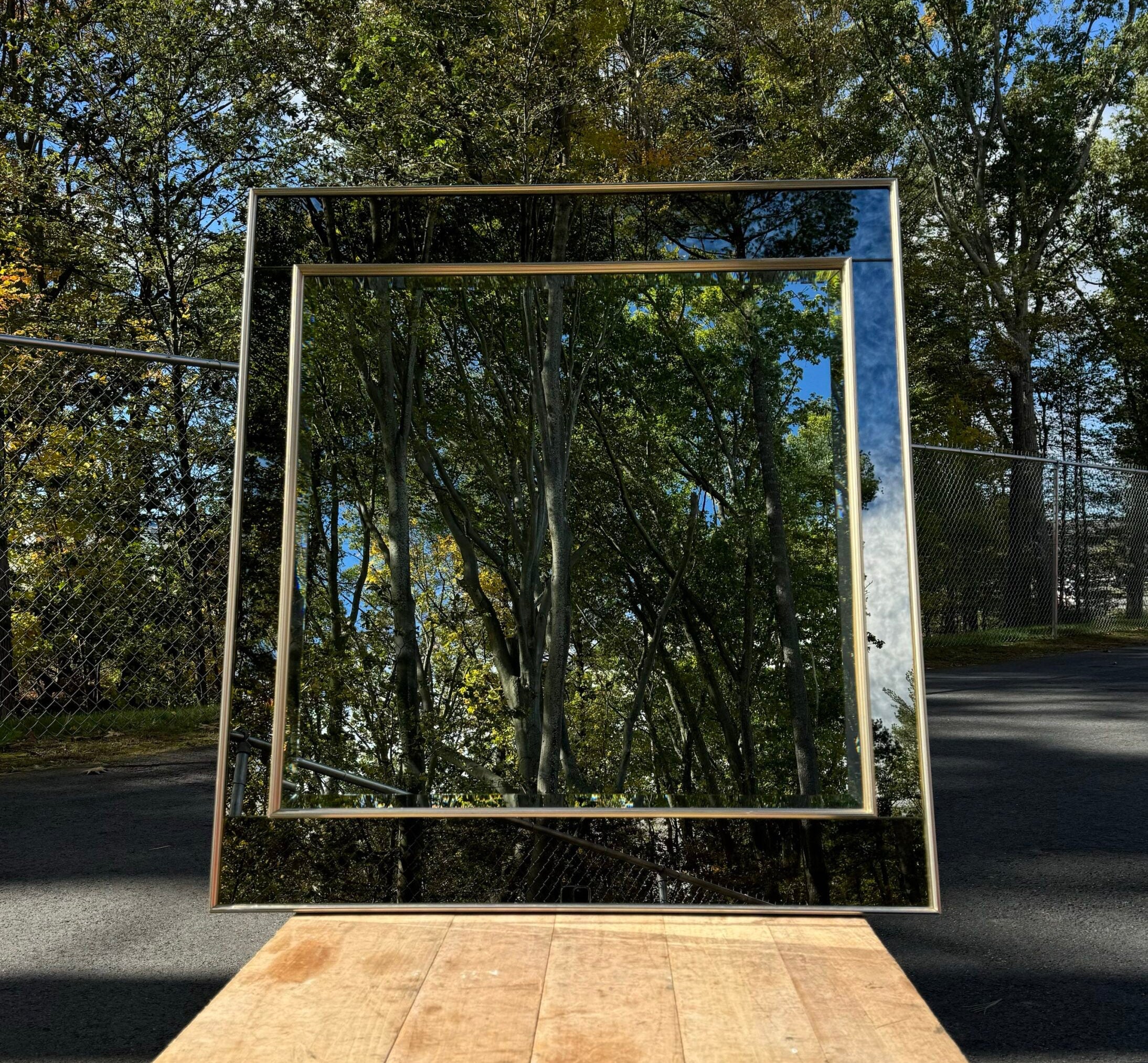LaBARGE Vintage 1960’s Gold/Silver Beveled Mirror image 0