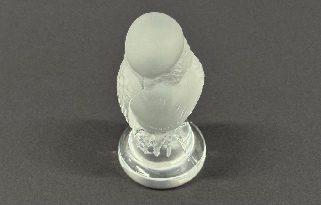 Vintage Lalique France Signed Bird of Prey Small Crystal Owl image 1