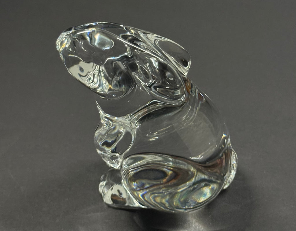 Baccarat France Bunny Rabbit Clear Crystal Paperweight Figurine image 0