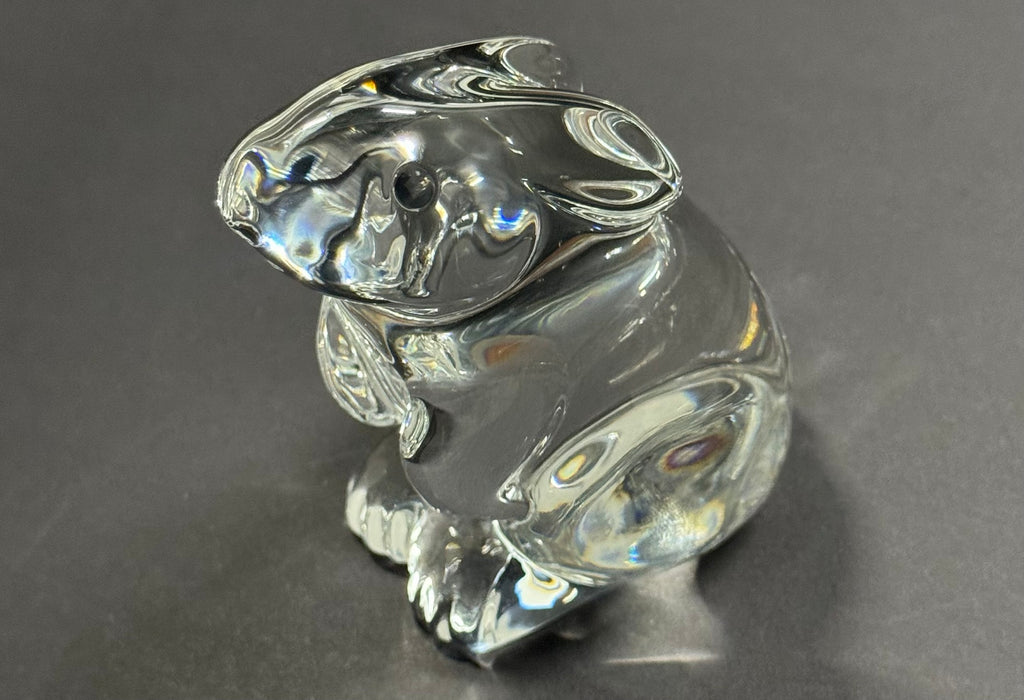 Baccarat France Bunny Rabbit Clear Crystal Paperweight Figurine image 1