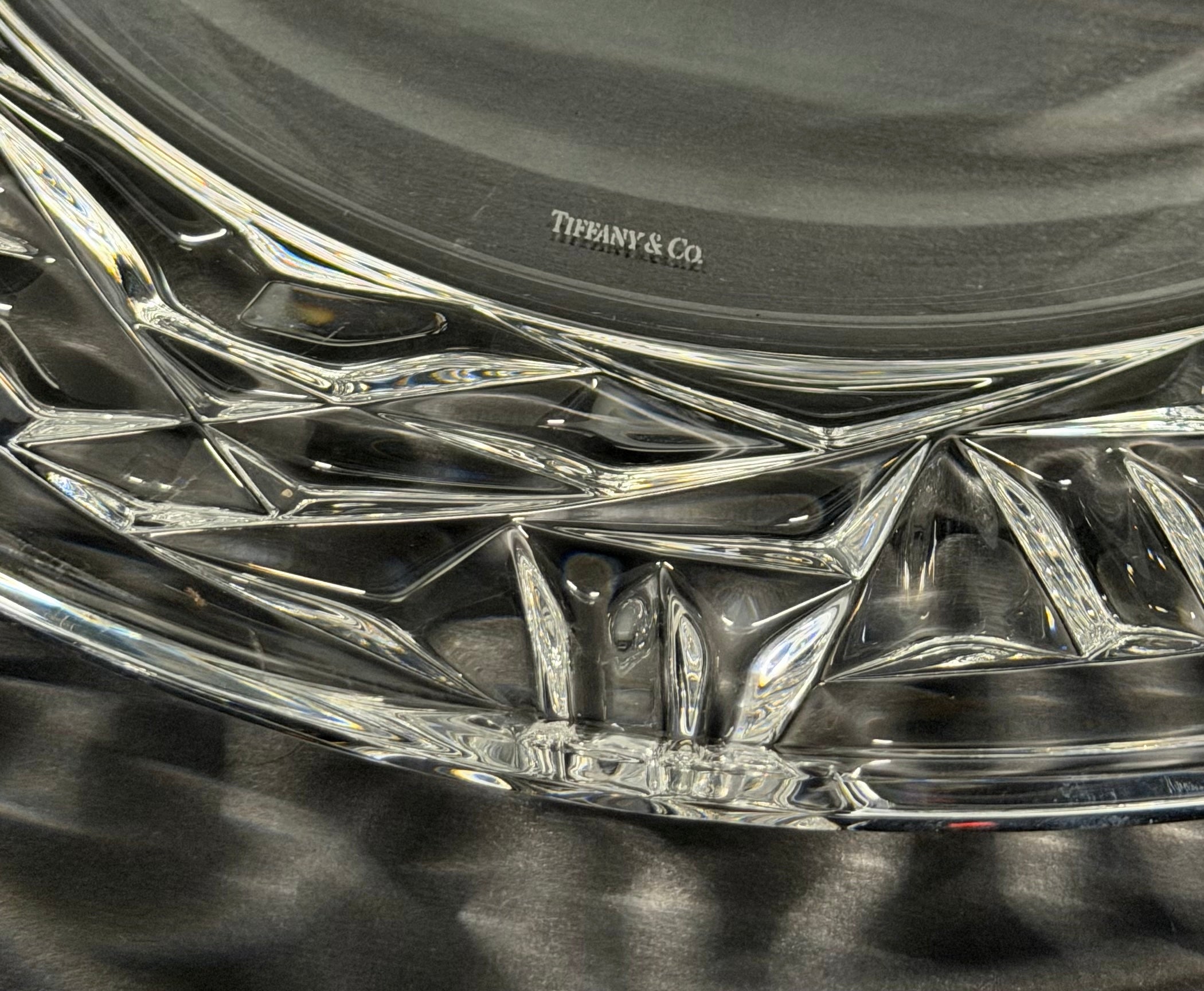 Tiffany &amp; Co. Rock Cut Crystal Serving Plate image 2